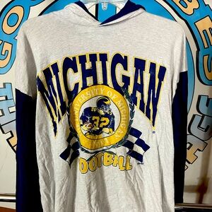 Vintage 90s Mens Michigan Wolverines Hooded Sweatshirt